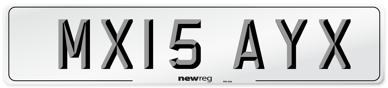 MX15 AYX Number Plate from New Reg